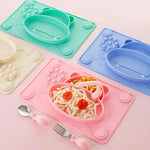 Assiette à manger en silicone avec ventouse pour bébé