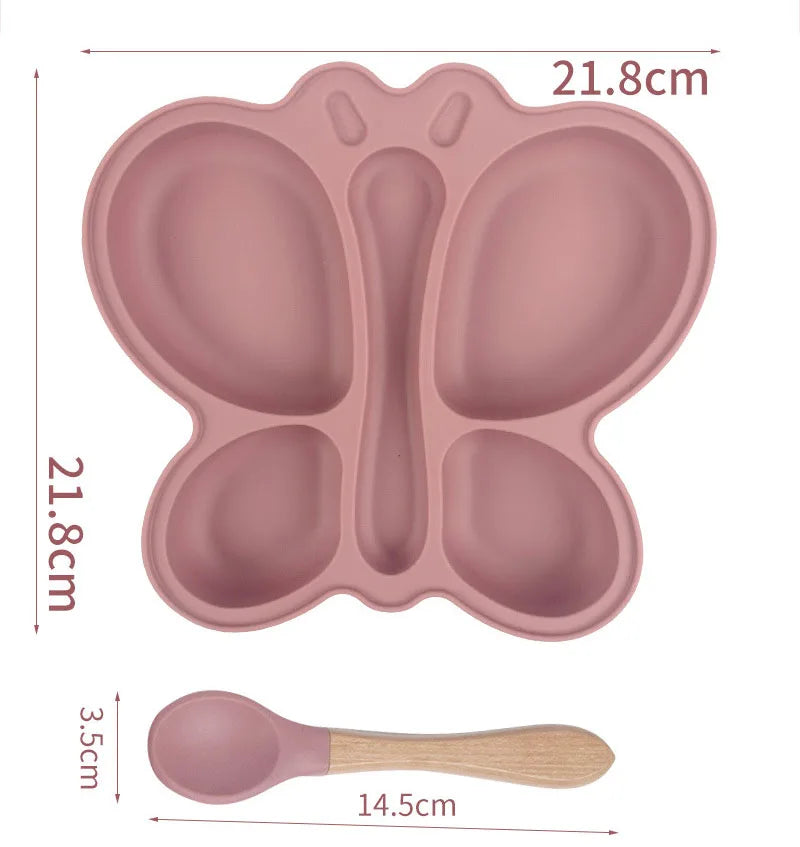 Assiette d’alimentation à ventouse en silicone pour bébé