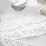 Bavoir bébé dentelle blanc