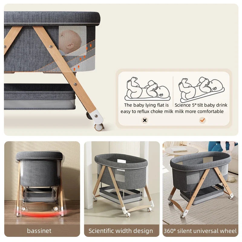 Couffin mobile en bois pour bébé