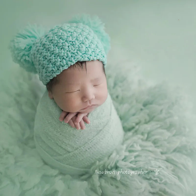 Couverture bébé en laine pour séance photo