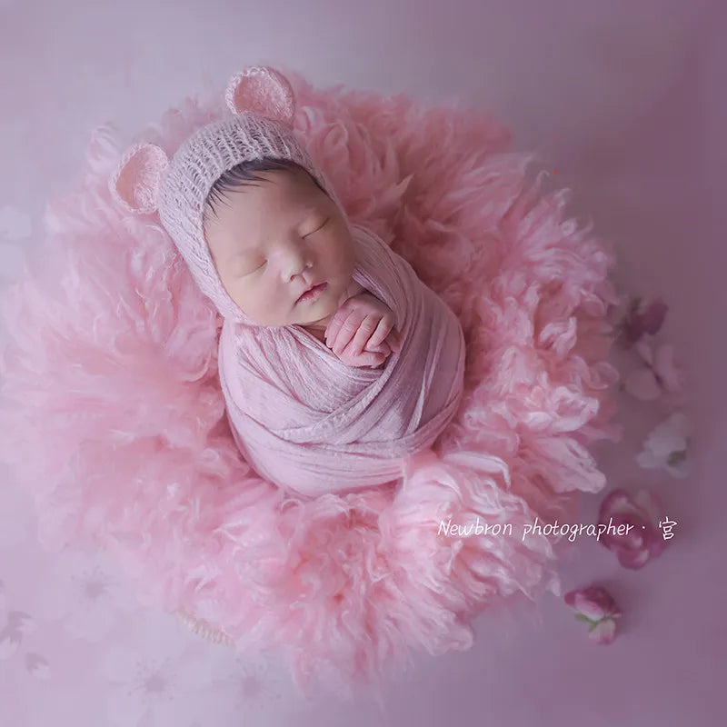 Couverture bébé en laine pour séance photo