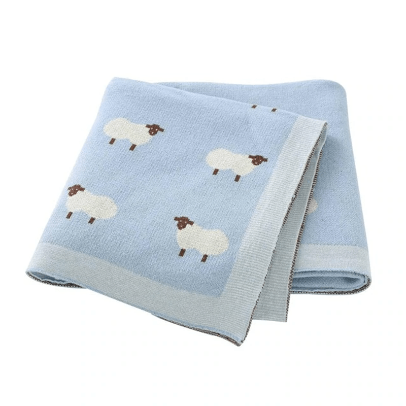 Couverture bébé mouton bleu | Couleur bébé™