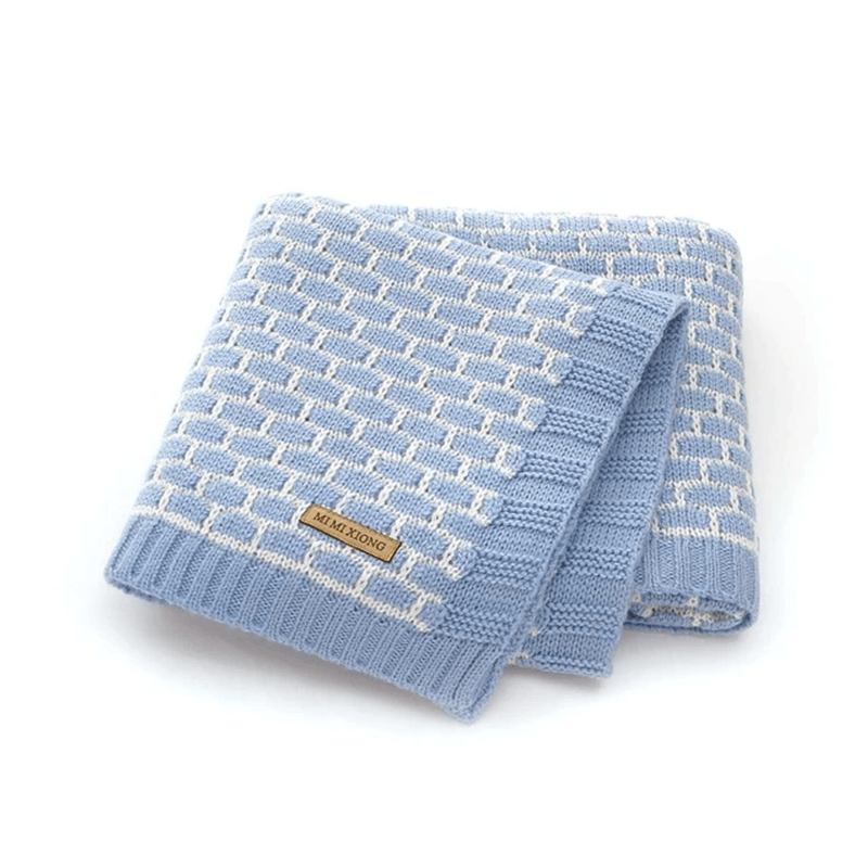 Couverture bébé tricot bleu | Couleur bébé™