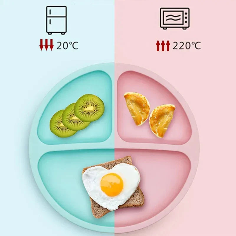 Ensembke vaisselle d’alimentation de 5 pièces en silicone pour enfants