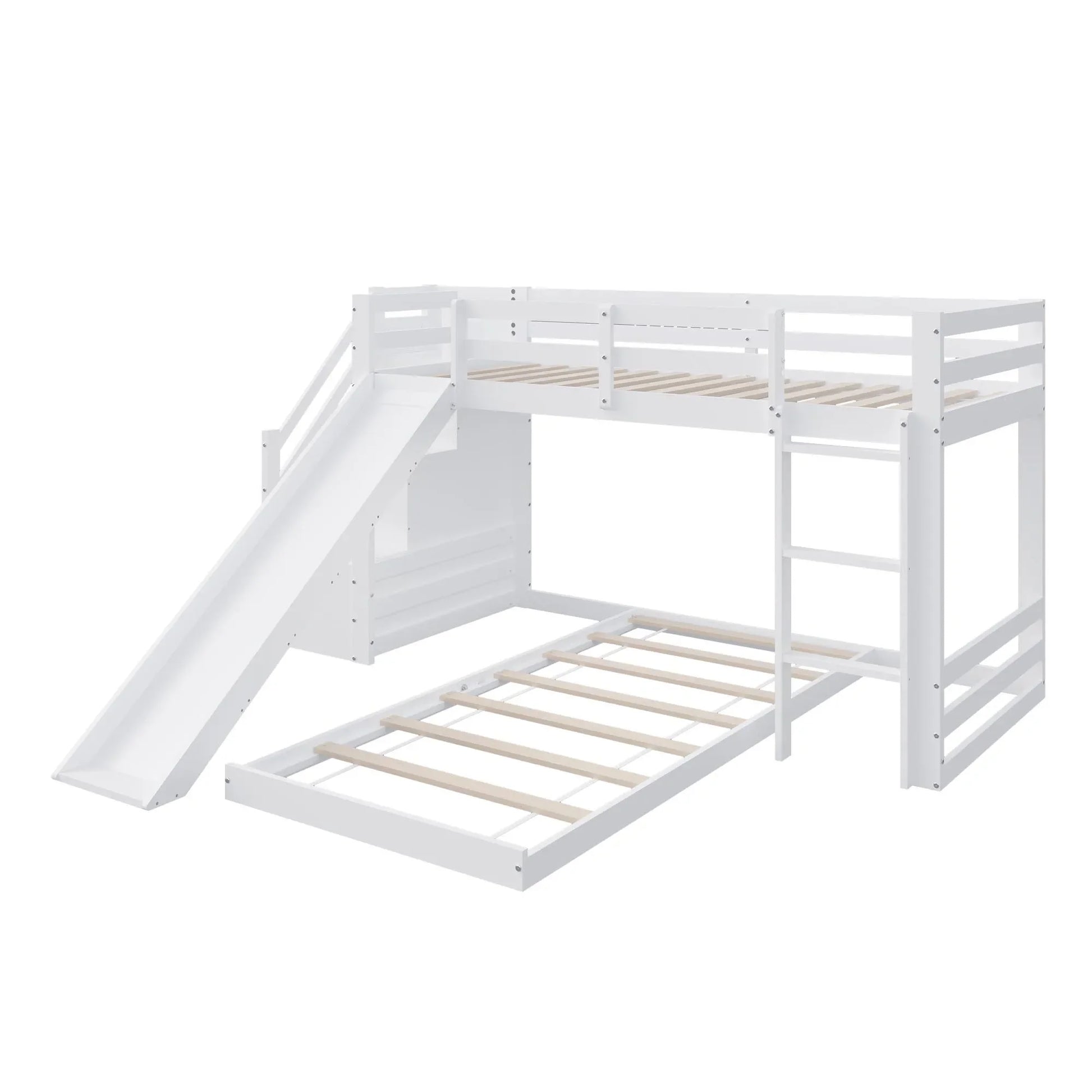 Lit pour enfants avec toboggan et escaliers - WHITE / GERMANY