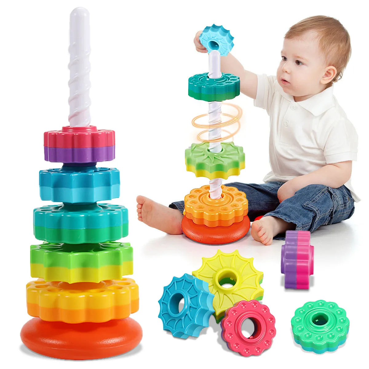 Tour arc-en-ciel rotative pour enfants - Rainbow Tower