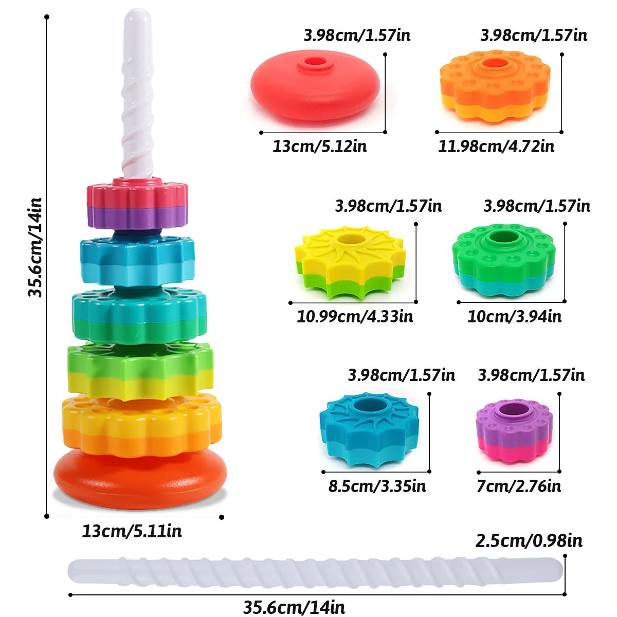 Tour arc-en-ciel rotative pour enfants - Rainbow Tower