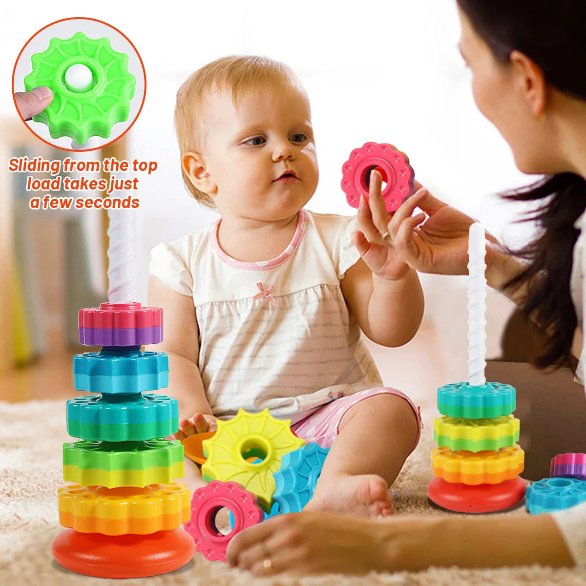 Tour arc-en-ciel rotative pour enfants - Rainbow Tower